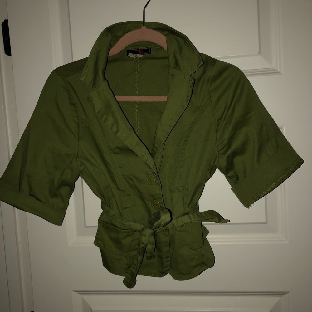 Vintage lime green cropped blazer